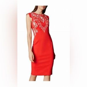 Karen Millen Embroidered Pencil Dress - Size 8US